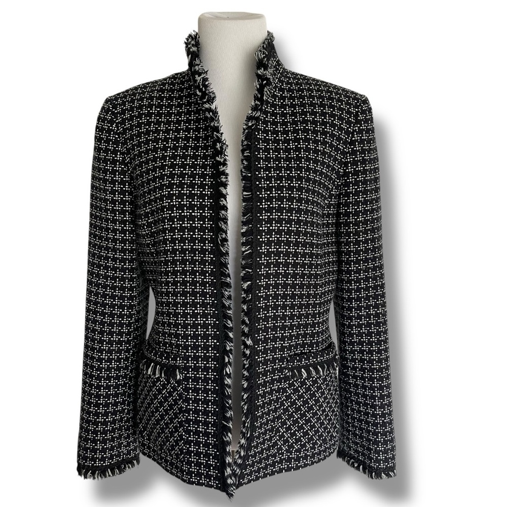 Tahari Dark Navy and White Women's Blazer